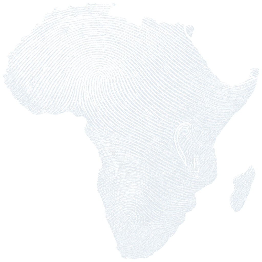 IntelAfri mark — fingerprint map of Africa